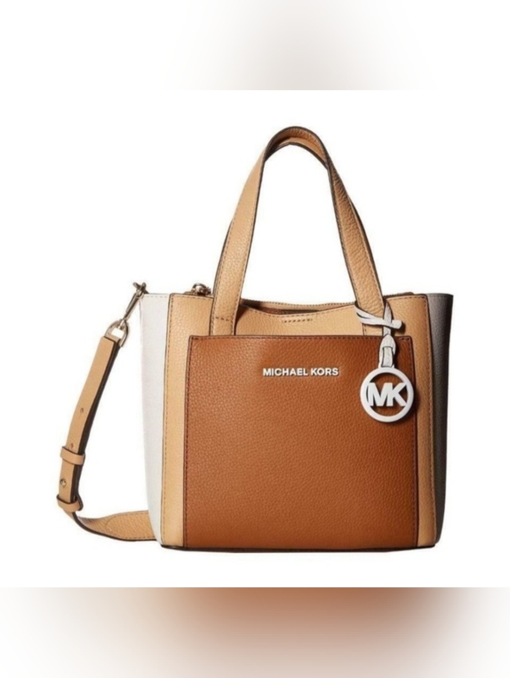 Michael Kors Two-Tone Tan & Cream Leather Satchel